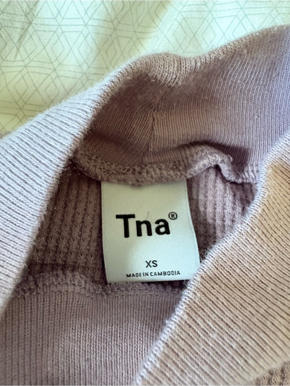 TNA Lilac Ribbed Knit Top - Picture 2 of 3